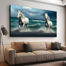 Load image into Gallery viewer, Canvas printed painting, not framed, rolled in tube, subject animal, horsses.

