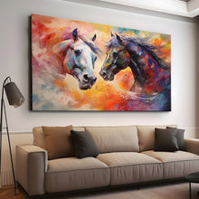 Load image into Gallery viewer, Stretched canvas wall art print – Canvas Wall Art Painting Horses HR131 – Small – 30x20 in (75x50 cm) – Iloski Art LLC
