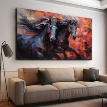 Load image into Gallery viewer, Stretched canvas wall art print – Canvas Wall Art Painting Horses HR133 – Small – 30x20 in (75x50 cm) – Iloski Art LLC
