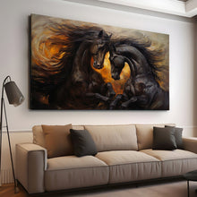 Load image into Gallery viewer, Stretched canvas wall art print – Canvas Wall Art Painting Horses HR140 – Small – 30x20 in (75x50 cm) – Iloski Art LLC
