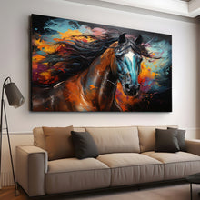 Load image into Gallery viewer, Stretched canvas wall art print – Canvas Wall Art Painting Horses HR158 – Small – 30x20 in (75x50 cm) – Iloski Art LLC
