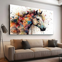 Load image into Gallery viewer, Stretched canvas wall art print – Canvas Wall Art Painting Horses HR160 – Small – 30x20 in (75x50 cm) – Iloski Art LLC
