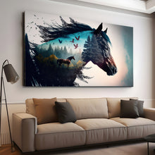 Load image into Gallery viewer, Stretched canvas wall art print – Canvas Wall Art Painting Horses HR193 – Small – 30x20 in (75x50 cm) – Iloski Art LLC
