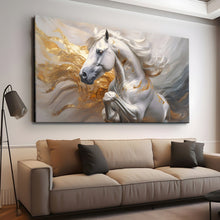 Load image into Gallery viewer, Stretched canvas wall art print – Canvas Wall Art Painting Horses HR195 – Small – 30x20 in (75x50 cm) – Iloski Art LLC

