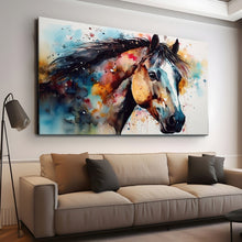 Load image into Gallery viewer, Stretched canvas wall art print – Canvas Wall Art Painting Horses HR197 – Small – 30x20 in (75x50 cm) – Iloski Art LLC
