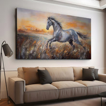 Load image into Gallery viewer, Stretched canvas wall art print – Canvas Wall Art Painting Horses HR199 – Small – 30x20 in (75x50 cm) – Iloski Art LLC
