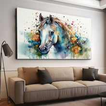 Load image into Gallery viewer, Stretched canvas wall art print – Canvas Wall Art Painting Horses HR205 – Small – 30x20 in (75x50 cm) – Iloski Art LLC
