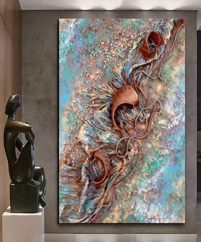 Canvas printed painting, not framed, rolled in tube, subject abstract