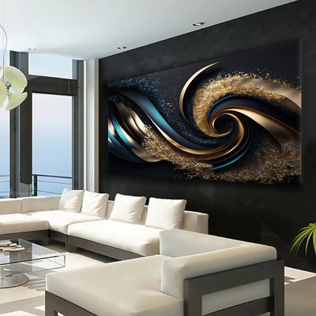 Canvas printed painting, not framed, rolled in tube, subject fluids