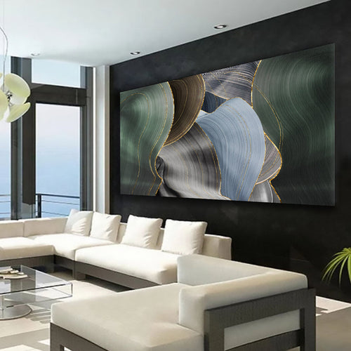 Canvas printed painting, not framed, rolled in tube, subject fluids