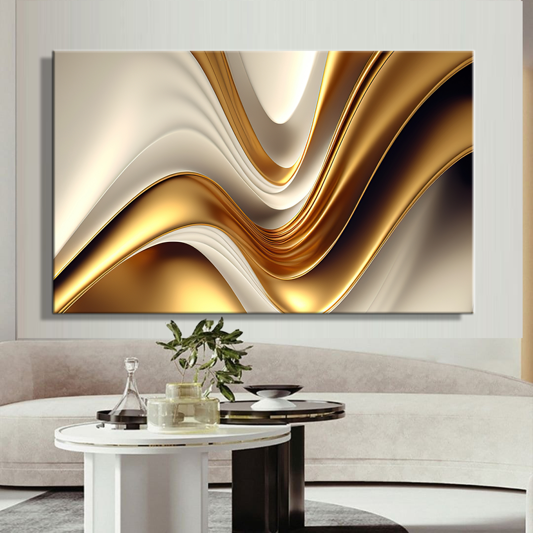 Canvas printed painting, not framed, rolled in tube, subject fluids