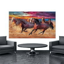 Load image into Gallery viewer, Canvas printed painting, not framed, rolled in tube, subject animal, horsses.
