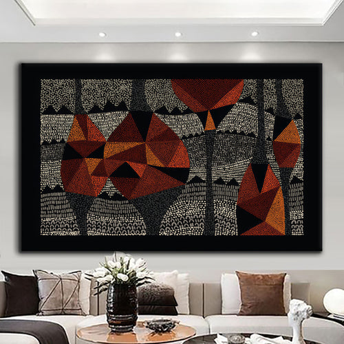Canvas printed painting, not framed, rolled in tube, subject abstract
