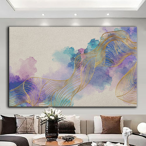 Canvas printed painting, not framed, rolled in tube, subject abstract
