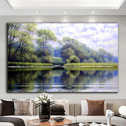 Canvas printed painting, not framed, rolled in tube, subject nature, preries, mountains.