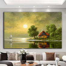 Load image into Gallery viewer, Canvas printed painting, not framed, rolled in tube, subject nature, preries, mountains.
