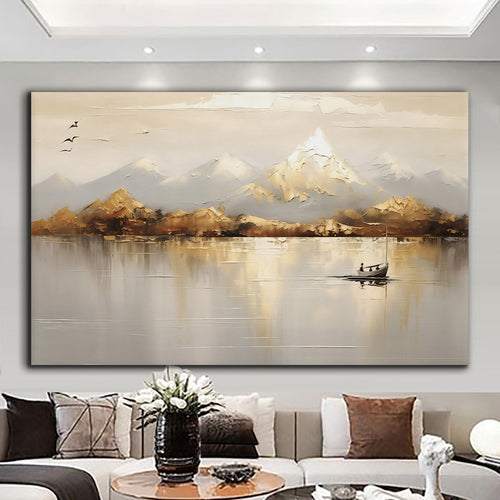 Canvas printed painting, not framed, rolled in tube, subject nature, preries, mountains.
