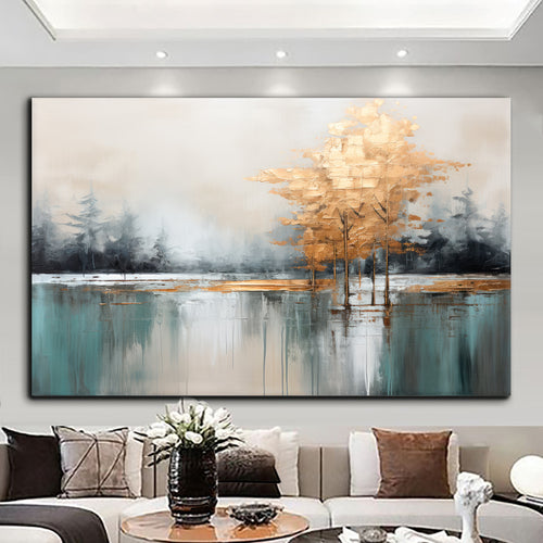 Canvas printed painting, not framed, rolled in tube, subject nature, preries, mountains.