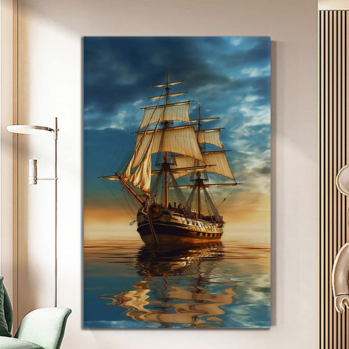 Canvas printed painting, not framed, rolled in tube, subject nature, preries, mountains.