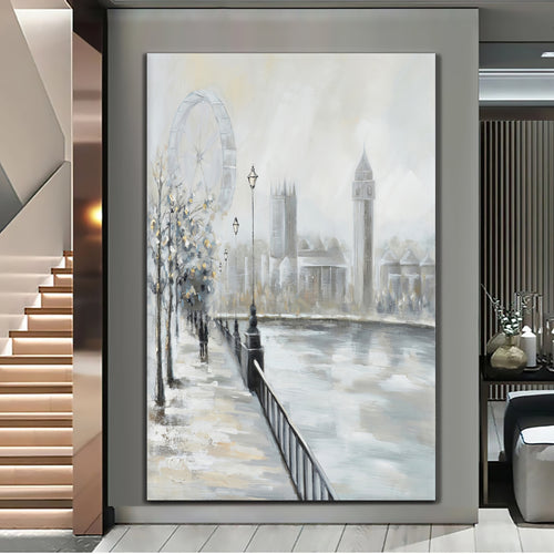 Canvas printed painting, not framed, rolled in tube, subject nature, preries, mountains.
