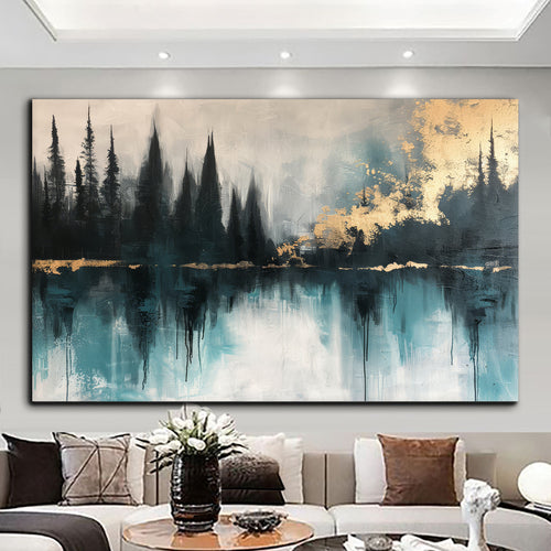 Canvas printed painting, not framed, rolled in tube, subject nature, preries, mountains.