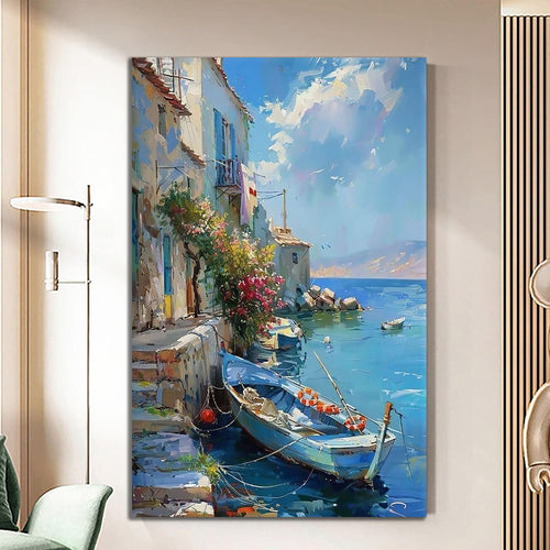 Canvas printed painting, not framed, rolled in tube, subject nature, preries, mountains.