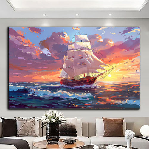 Canvas printed painting, not framed, rolled in tube, subject nature, preries, mountains.