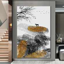 Load image into Gallery viewer, Canvas printed painting, not framed, rolled in tube, subject nature, preries, mountains.
