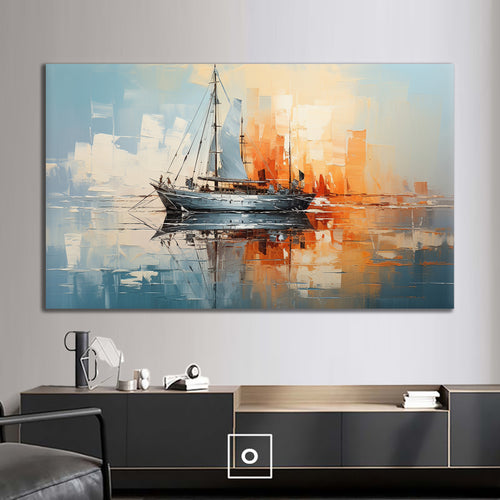 Canvas printed painting, not framed, rolled in tube, subject nature, preries, mountains.