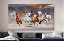 Load image into Gallery viewer, Canvas printed painting, not framed, rolled in tube, subject animal, horsses.
