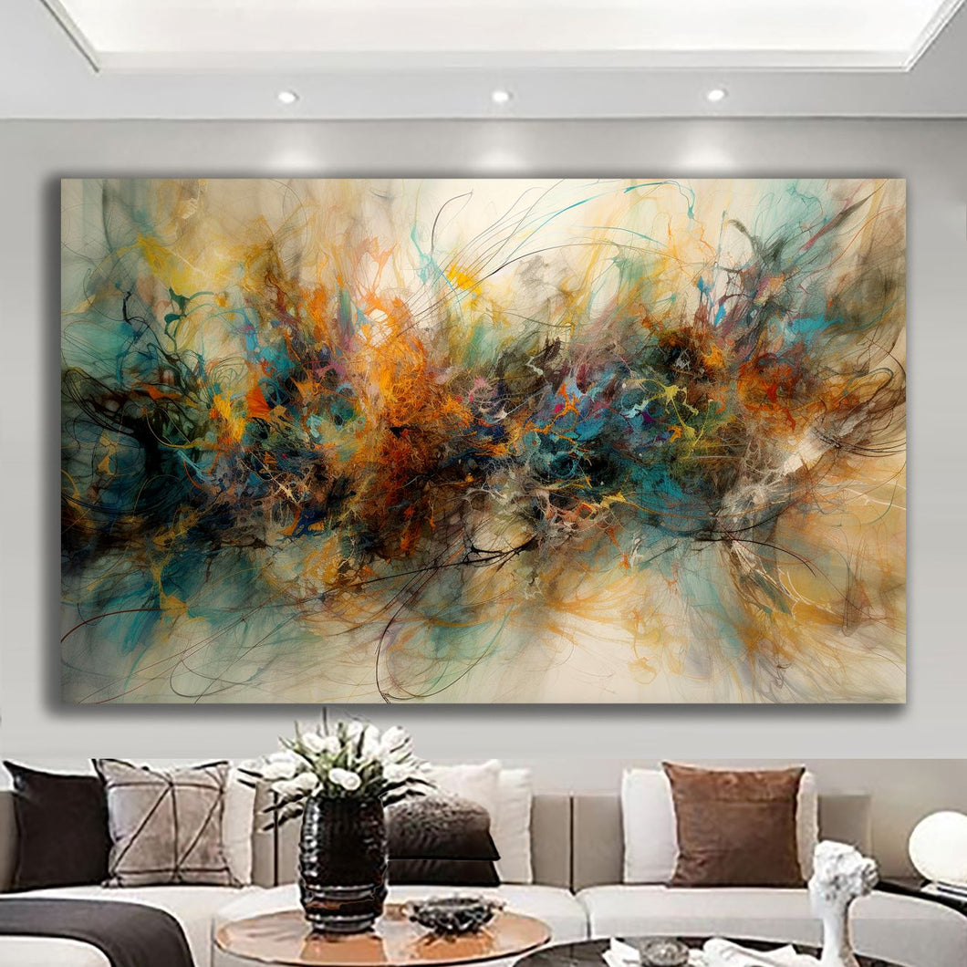 Canvas printed painting, not framed, rolled in tube, subject abstract