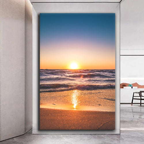 Canvas printed painting, not framed, rolled in tube, subject nature, preries, mountains.
