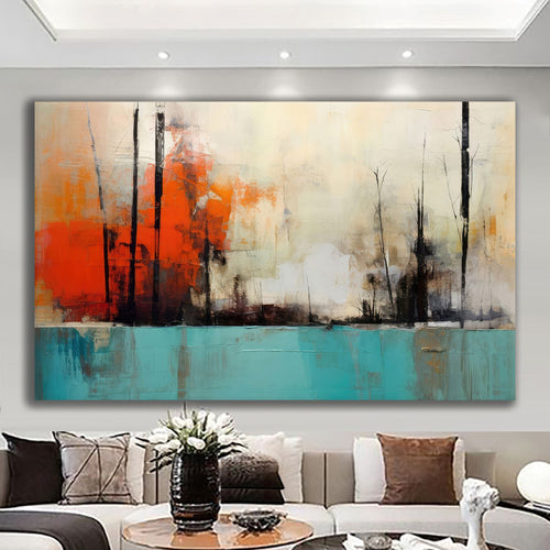 Canvas printed painting, not framed, rolled in tube, subject abstract