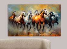 Load image into Gallery viewer, Canvas printed painting, not framed, rolled in tube, subject animal, horsses.
