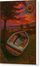 Load image into Gallery viewer, Ohrid Abandoned Rowboat at Sunset - Canvas Print
