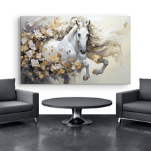 Load image into Gallery viewer, Canvas printed painting, not framed, rolled in tube, subject animal, horsses.
