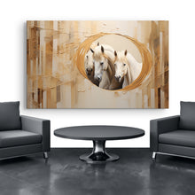 Load image into Gallery viewer, Canvas printed painting, not framed, rolled in tube, subject animal, horsses.
