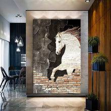 Load image into Gallery viewer, Canvas printed painting, not framed, rolled in tube, subject animal, horsses.
