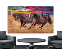 Load image into Gallery viewer, Canvas printed painting, not framed, rolled in tube, subject animal, horsses.

