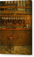 Load image into Gallery viewer, Rustic Bar Interior with Glassware Monastery Winery Ohrid - Canvas Print
