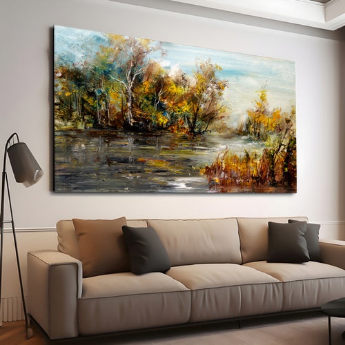 Canvas printed painting, not framed, rolled in tube, subject nature, preries, mountains.