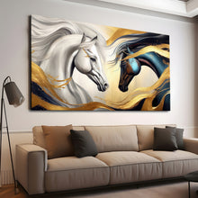 Load image into Gallery viewer, Canvas printed painting, not framed, rolled in tube, subject animal, horsses.

