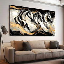 Load image into Gallery viewer, Canvas printed painting, not framed, rolled in tube, subject animal, horsses.
