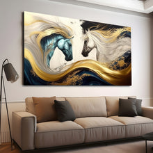 Load image into Gallery viewer, Canvas printed painting, not framed, rolled in tube, subject animal, horsses.
