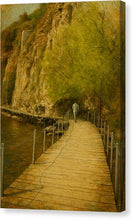 Load image into Gallery viewer, Solitary Walk Along the Cliffside Ohrid - Canvas Print
