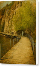 Load image into Gallery viewer, Solitary Walk Along the Cliffside Ohrid - Canvas Print

