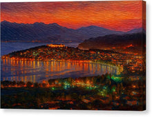 Load image into Gallery viewer, Sunset Over a Ohrid Coastal Town - Canvas Print
