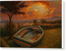 Load image into Gallery viewer, Sunset over Abandoned Rowboat Ohrid - Canvas Print

