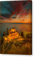 Load image into Gallery viewer, Sunset Over Lakeside Church Night St. Jovan Kaneo - Canvas Print
