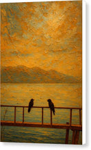 Load image into Gallery viewer, Sunset Over Water With Birds Ohrid Lake - Canvas Print
